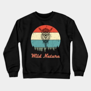 Wild Nature Owl Abstract Sunset Crewneck Sweatshirt